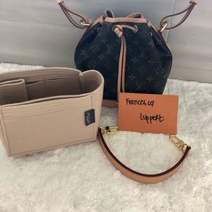 Louis Vuitton Noe BB with an LV Petit Noe strap